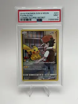 2019 Pokemon Sun & Moon - Pikachu Cosmic Eclipse Secret Rare 241/236 PSA 9 Mint - Image 1