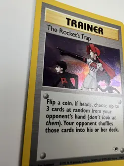 Pokemon The Rocket’s Trap 19/132 Holo Gym Heroes Rare MP Bend WOTC Original - Image 2