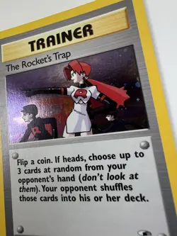 Pokemon The Rocket’s Trap 19/132 Holo Gym Heroes Rare MP Bend WOTC Original - Image 3