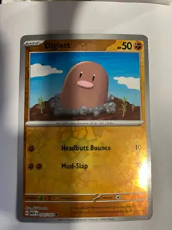 Diglett - 050/165 Scarlet & Violet 151 Pokemon Reverse Holo Foil Rare - Image 1