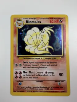 Pokemon TCG Ninetales 12/102 Base Set Holo Unlimited Rare MP WOTC Vintage - Image 1