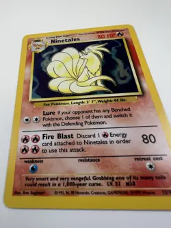 Pokemon TCG Ninetales 12/102 Base Set Holo Unlimited Rare MP WOTC Vintage - Image 2