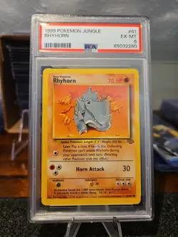 1999 Pokemon Jungle Rhyhorn #61/64 PSA 6 EX-MT NEW SLAB - Image 1