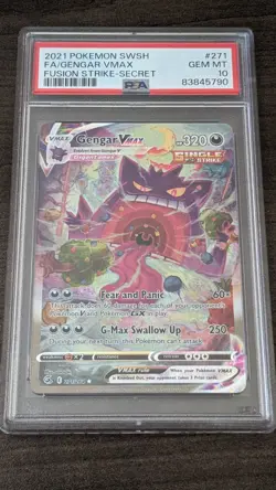 GENGAR VMAX 2021 Pokemon #271/264 PSA 10 GEM-MINT Fusion Strike FULL ART Graded - Image 1