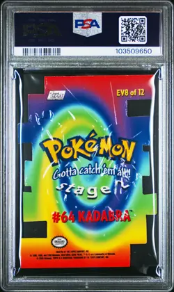 PSA 8 Kadabra EV8 2000 Topps Pokemon TV Animation Die-Cut Embossed Pokemon Card - Image 2