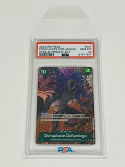 One Piece Kingdoms Of Intrigue- Donquixote Doflamingo SR Alt Art OP04-031 PSA 10 - Image 3