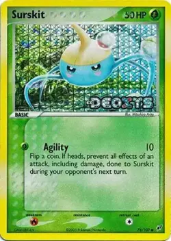 Surskit - 78/107 - Pokemon Ex Deoxys Reverse Holo Card LP - Image 1
