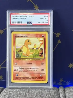 1999 Pokemon Game #46 Charmander PSA 8 Base Set Unlimited Card - Image 1