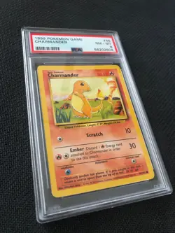 1999 Pokemon Game #46 Charmander PSA 8 Base Set Unlimited Card NEAR MINT - Image 3