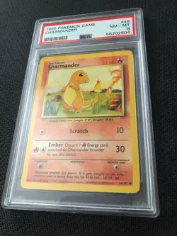 1999 Pokemon Game #46 Charmander PSA 8 Base Set Unlimited Card NEAR MINT - Image 4