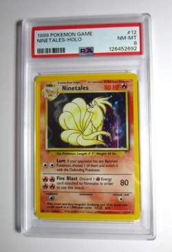 Pokemon 1999 Unlimited Base Set Ninetales Holo 12/102 **PSA 8** NM-MT #D - Image 1