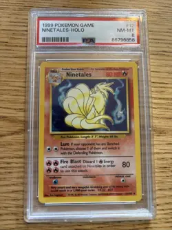 Ninetales Holo Rare Pokemon Base Set #12/102 1999 Unlimited PSA 8 - Image 1