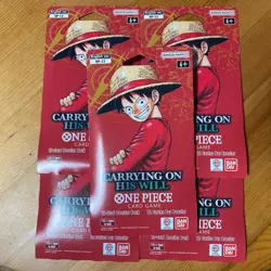 One Piece OP-13 Carrying on His Will Sleeved Booster Packs (LOT Of 5) - Image 1