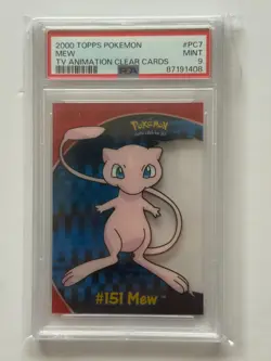 PSA 9 MINT GRADED MEW #PC7 2000 TOPPS POKEMON CLEAR CUT CARD TV ANIMATION - Image 1