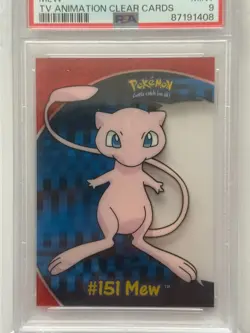 PSA 9 MINT GRADED MEW #PC7 2000 TOPPS POKEMON CLEAR CUT CARD TV ANIMATION - Image 2