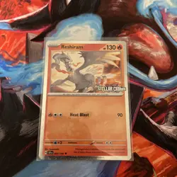 Stellar Crown Stamped Reshiram 22/142 Promo Holo Pokemon Card Near Mint - Image 1
