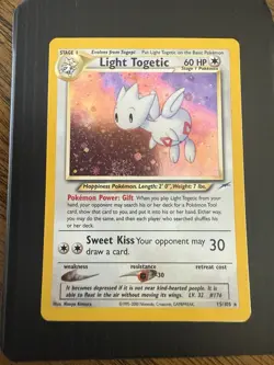 Pokemon TCG Light Togetic Holo Card 15/105 Vintage Neo Destiny MP - Image 1