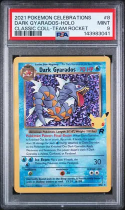 Dark Gyarados Holo PSA 9 Mint 2021 Pokemon Celebrations Classic Team Rocket 8/82 - Image 1