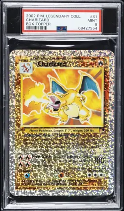 2002 POKEMON LEGENDARY COLLECTION BOX TOPPER #S1 CHARIZARD PSA 9 - Image 1