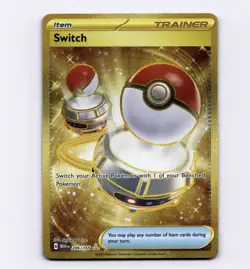 Switch 206/165 SV: Scarlet & Violet 151 Full Art Hyper Rare Gold NM Pokemon - Image 1