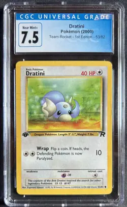 Pokemon Dratini Team Rocket 1st Edition 53/82 CGC Graded 7.5 - Image 1