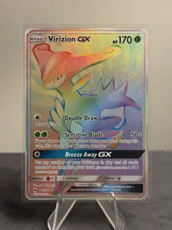 Pokemon Virizion GX 217/214 SM Lost Thunder Rainbow Secret Rare NM Card TCG - Image 1