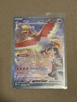 Ethan's Ho-Oh ex 230/182 Destined Rivals SIR Special Illustration Rare Pokemon - Image 1