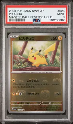2023 Pokemon Pikachu JPN SV2A: 151 Master Ball Reverse Holo #025 PSA 9 - Image 1