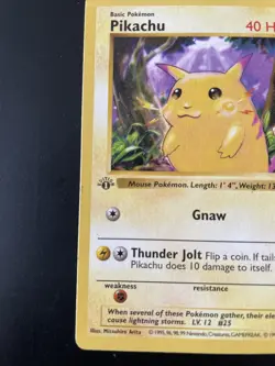 Pikachu Base Set Pokemon Card Yellow Cheeks Shadowless 1st edition LP - Image 2