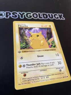 Pikachu Base Set Pokemon Card Yellow Cheeks Shadowless 1st edition LP - Image 3
