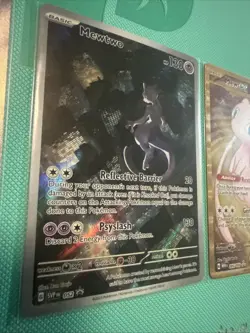 Pokemon TCG 151 UPC Promo Set Mew 053, Mewtwo 052, Metal Mew 205 Near Mint - Image 4