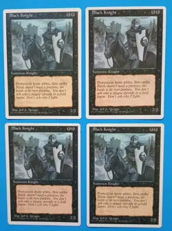 Magic the Gathering MTG Fourth (4TH) Editon BLACK KNIGHT X 4 LP/EX U 1995! - Image 1