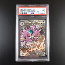PSA 9 Team Rocket's Nidoking ex 233/182 Pokemon Destined Rivals Full Art Graded - Image 1