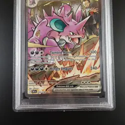 PSA 9 Team Rocket's Nidoking ex 233/182 Pokemon Destined Rivals Full Art Graded - Image 3
