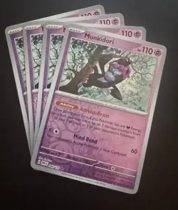 4x Munkidori 044/131 Reverse Holo Prismatic Evolution Playset Pokemon TCG NM - Image 1