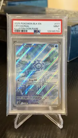 CRYOGONAL #111 ILLUSTRATION RARE 2025 POKEMON BLK EN BLACK BOLT PSA 9 MINT - Image 1