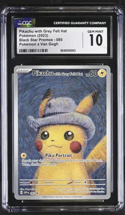 Pokemon CGC 10 Pikachu with Grey Felt Hat SVP 085 Van Gogh Promo - Image 1