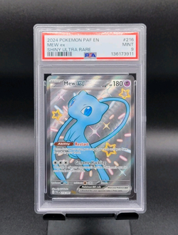 MEW EX ~ 2024 Paldean Fates-EN 216/091 ~ Shiny Ultra Rare ~ PSA 9 MINT - Image 1