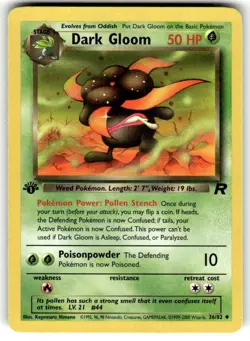 Pokemon TCG Team Rocket 1st Edition #36/82 Dark Gloom LP+ - Image 1