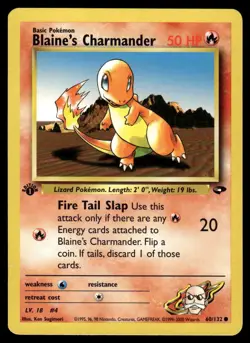 Pokemon TCG Gym Challenge #060/132 Blaine's Charmander 1st Edition LP - Image 1