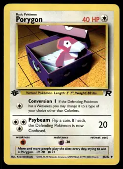Pokemon TCG Team Rocket 1st Edition #48/82 Porygon LP+ - Image 1