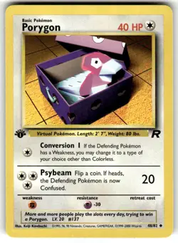 Pokemon TCG Team Rocket 1st Edition #48/82 Porygon LP+ - Image 1