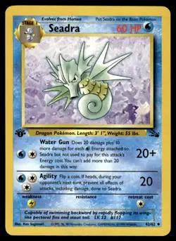 Pokemon TCG Fossil 1st Edition #42/62 Seadra LP+ - Image 1
