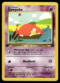 Pokemon TCG Team Rocket 1st Edition #67/82 Slowpoke LP+ - Image 1