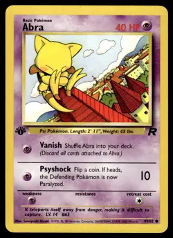 Pokemon TCG Team Rocket 1st Edition #49/82 Abra LP+ - Image 1