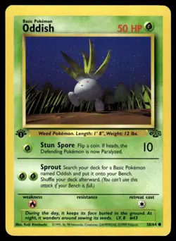 Pokemon TCG Jungle 1st Edition #58/64 Oddish LP+ - Image 1