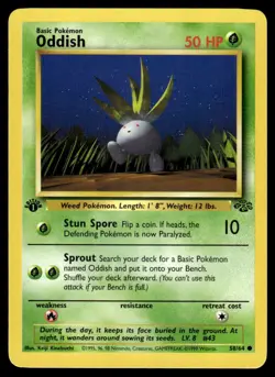 Pokemon TCG Jungle 1st Edition #58/64 Oddish LP+ - Image 1