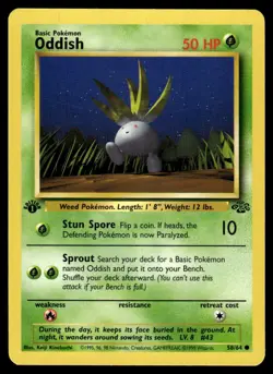 Pokemon TCG Jungle 1st Edition #58/64 Oddish LP+ - Image 1