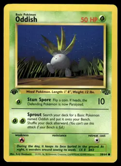 Pokemon TCG Jungle 1st Edition #58/64 Oddish LP+ - Image 1