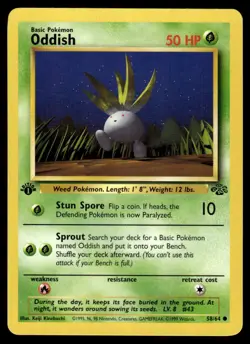 Pokemon TCG Jungle 1st Edition #58/64 Oddish LP+ - Image 1